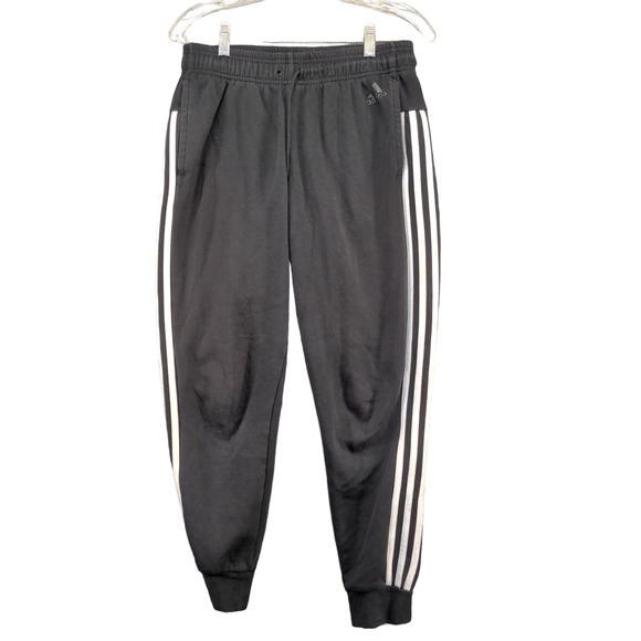 Adidas Men's Jogger Pants Black Small Drawstring Waistband Tapered Leg - Picture 1 of 13